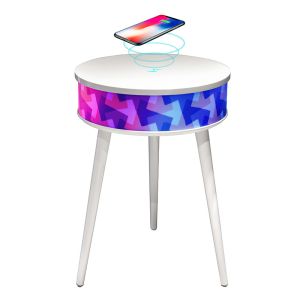 Touch Control Bluetooth Speaker Table With Wireless Charging LED Light