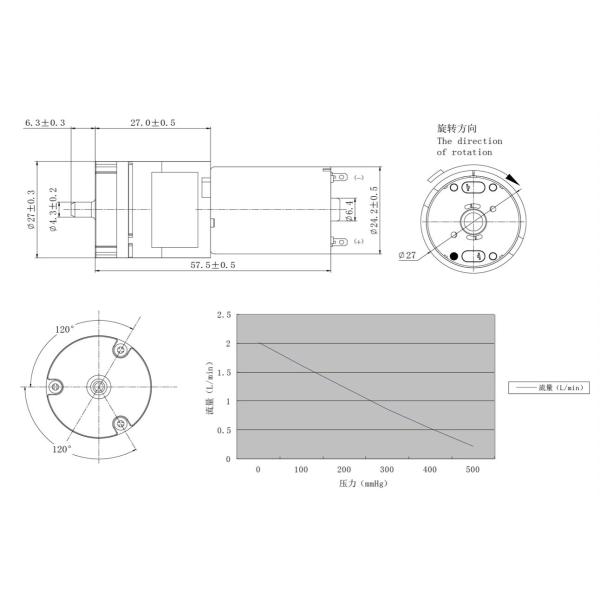Medical Oxygen Micro Electric Diaphragm Pump 2.4W DC 12V Mini Air Pump Motor