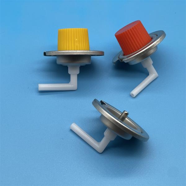 Válvula de gas de butano en aerosoles, válvula de lata de estaño en aerosoles para botes de combustible portátiles Uso de control de gas de precisión