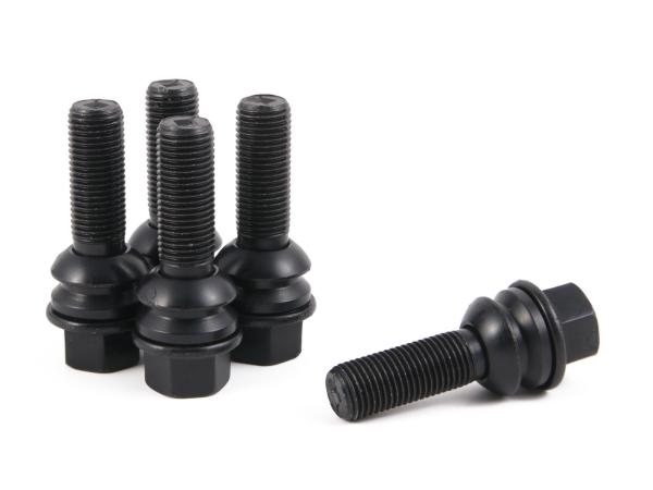 Black Ball Seat Lug Bolts 37mm Shank , Porsche Spare Parts R14 Swivel Washer