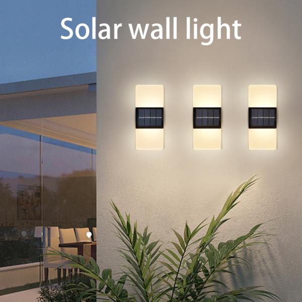 Акриловые светодиоды для наружной стенки Сконс светодиодные солнечные лампы холодное белое свечение