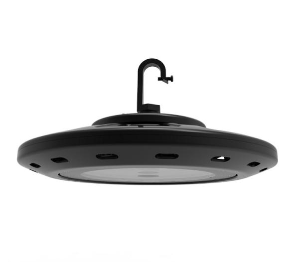 100 / 150 / 200W UFO LED High Bay Light Black Color 140Lm / W Efficiency