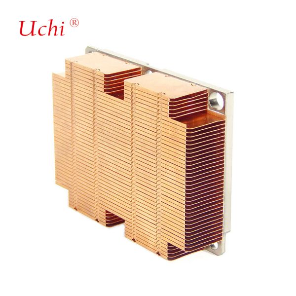 High Density Stacked Al Cu Fin Heat Sink Heat Pipe for Server Optical Cooling
