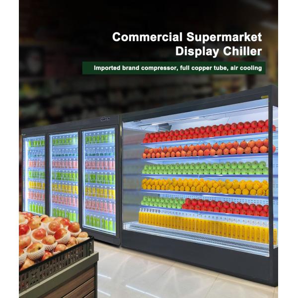 Customized Drinks Open Display Refrigerator R404a Vegetable And Fruits Cooler