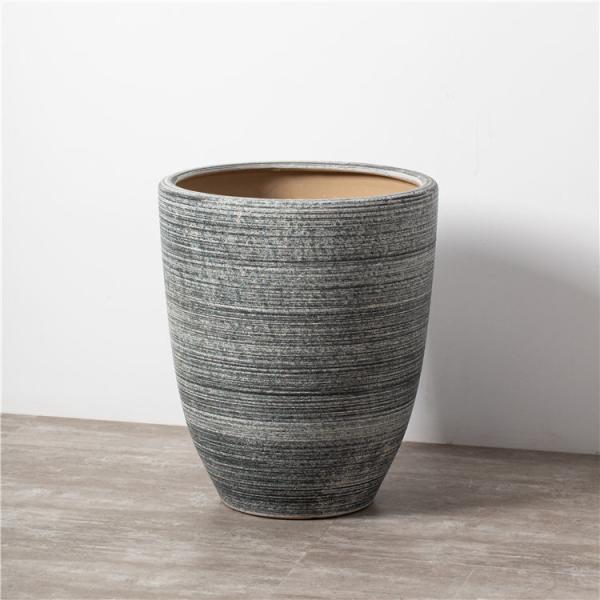 Personalized country style indoor outdoor home decoration garden succulent pot stripe ceramic plant pot molds