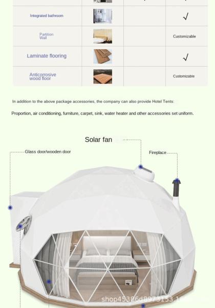 Custom 6m Transparent Starlight Camping Tent with Bathroom