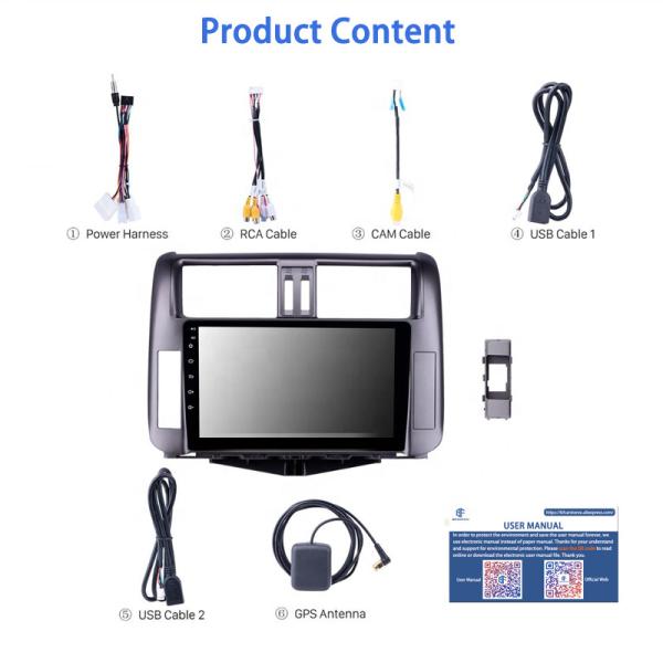 Android 10 Capacitive Screen Full Touch Screen Car Radio For Toyota Prado 2010-2013 10 Inch 2Din Car Audio Stereo