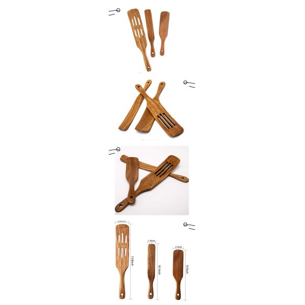 13.8 inch Long Kitchen Wooden Utensils Innovative Teak Kitchenaid Mixing Spatula