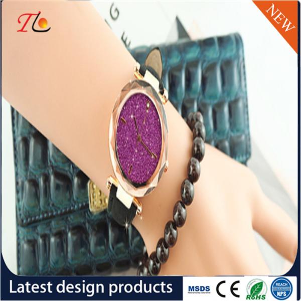 Wholesale Women's Watches PU Watch Band Alloy Case PU Watches Color Dial with Diamond Fashion Watch