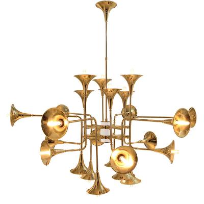 Lumière pendante instantanée de décoration d'or moderne à la maison d'intérieur de lampe avec l'abat-jour de klaxon