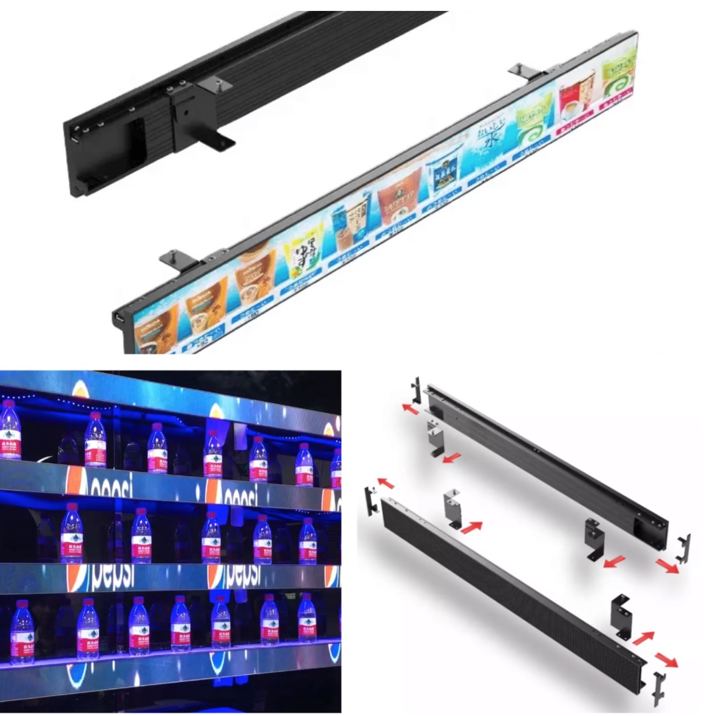 Монитор СИД дисплея полки СИД P1.5mm ультра тонкий 1200X60X20mm водоустойчивое