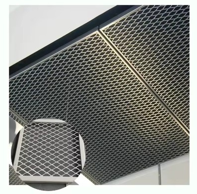 Powder Coated Building Grid Expanded Metal Mesh Sheets For Stair Railing