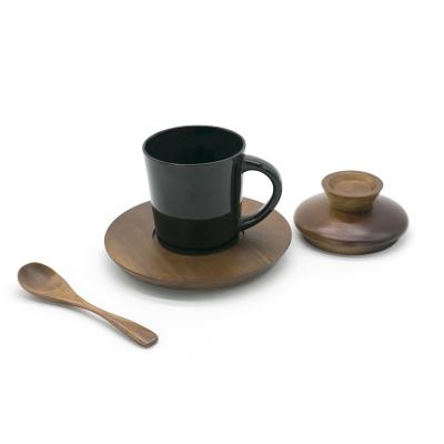 3.9 inch round bamboo Wooden Coasters for Drinks - Natural Acacia Wood Drink Coaster Set for Drinking Glasses