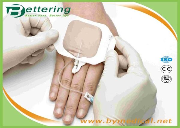 A0607 paper frame sterile permeable transparent PU IV Cannula Dressing breathable waterproof PU film IV wound dressing