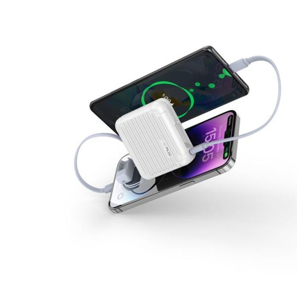 ABS Fast Charge Power Bank 10000mAh Compact Multi Port Power Bank With Data Cable