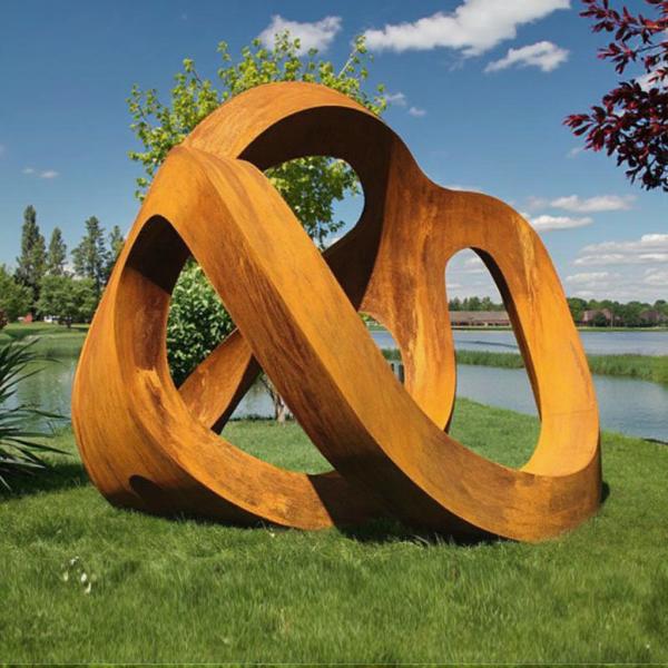 Custom Weathering Steel Outdoor Abstract Sculpture for Landscape from Professional Sculpture Factory