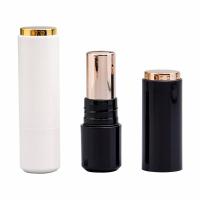 Ronde tube de rouge à lèvres en plastique 3,5g pour la conception de la galvanoplastie cosmétique dans n'importe quelle couleur