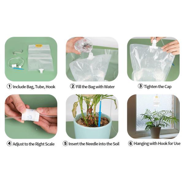 Plant Self Watering Bags With Adjustable Flow Regulators, Compact Automatic Drip Irrigation Kits, Indoor Plant Watering System For Small Potted Plants, Vacation Plant Care Essentials