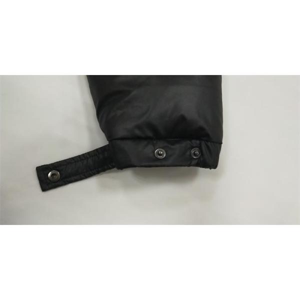 Cotton Quilted Jacket Mens Padded Waterproof Jacket Black High Shine Puffer