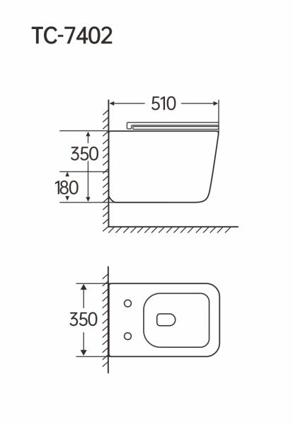 New Turbo Flush Washdown P Trap Wall Hung Toilet