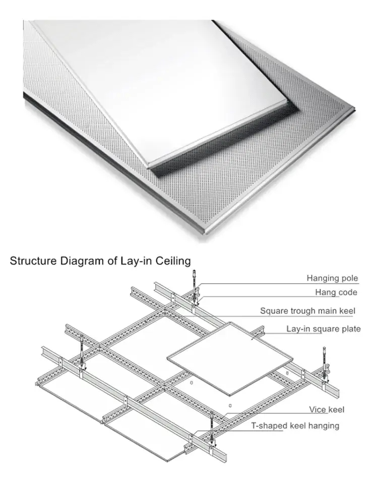 Aluminium Lay-in Ceiling Aluminum Perforated Ceiling Tile