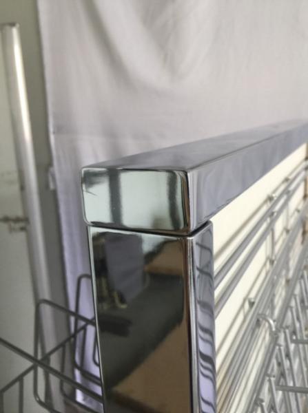 Commercial Double Sided Display Rack Adjustable Display Rack With Casters Chrome Finish