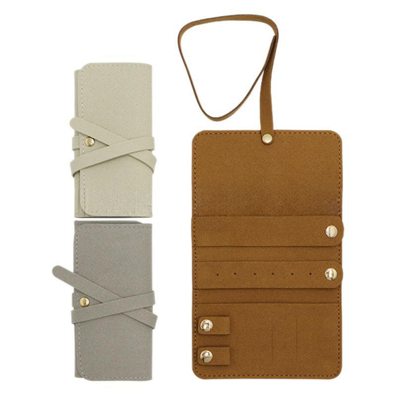 Pu Leather Travel Jewelry Organizer Lightweight Jewelry Travel Bag Portable Multi Purpose 120x65mm