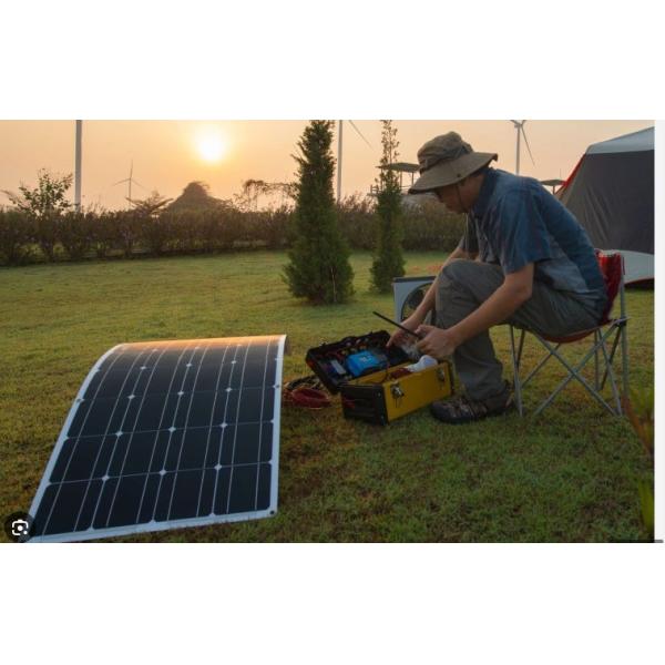 Черное Monocrystalline на открытом воздухе набора 200W панели солнечных батарей Flexiable портативное