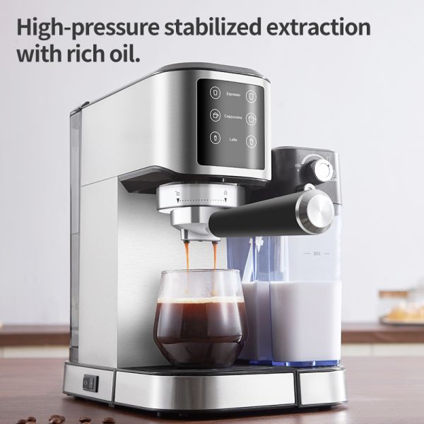 220-240V Espresso Maker With Milk Frother Professional Multifunctional