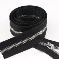 Jacket Zipper Metal Silver Teeth Metal Zipper Strip for Leather Bags Metal Type Brass