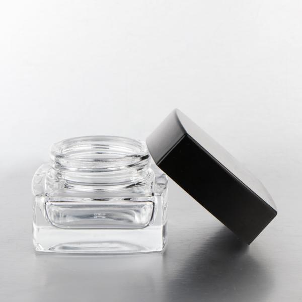20g 30g 50g Square Acrylic Small Plastic Makeup Containers With Black Screw Lid