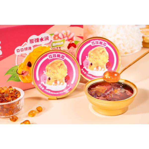 ISO9001 Розовая персиковая смола десерт Тонг Суй Подарочная коробка для кровообращения