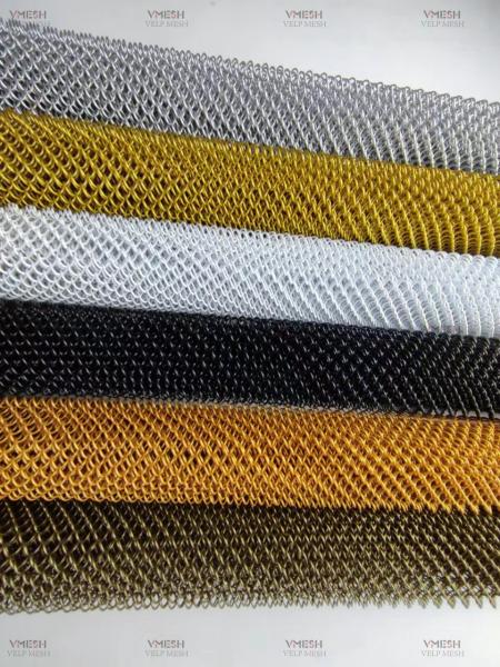 Rideau en treillis de chaîne en aluminium gris pour cloisons et écrans