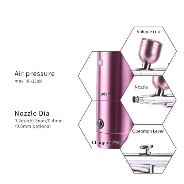 Wireless makeup paints airbrush machine rechargeable cordless airbrush for molds/barber shop/nail art/ makeup