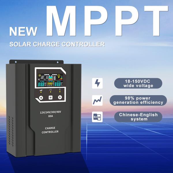 40A 60A 80A Contrôleur de charge solaire au lithium au plomb-acide Contrôleur de charge Mppt haute tension