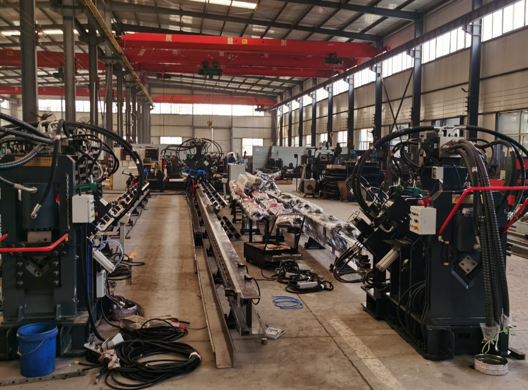 Precision CNC Angle Punching Marking And Shearing Line For Telecom Towers