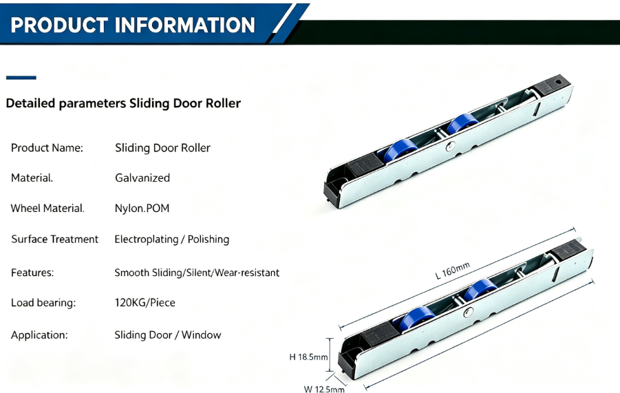 Adjustable Low Noise Durable Sliding Door Roller Modern Window Roller Pulley Wheel for Sliding Window and Door