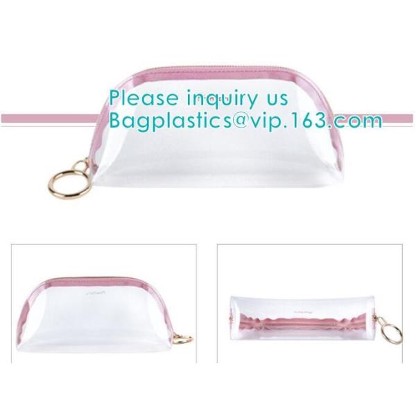 cylinder zip PVC tube bag with hang hook for storage underwear portable PVC makeup bags, Plastic Tube Cylindrical PVC pa