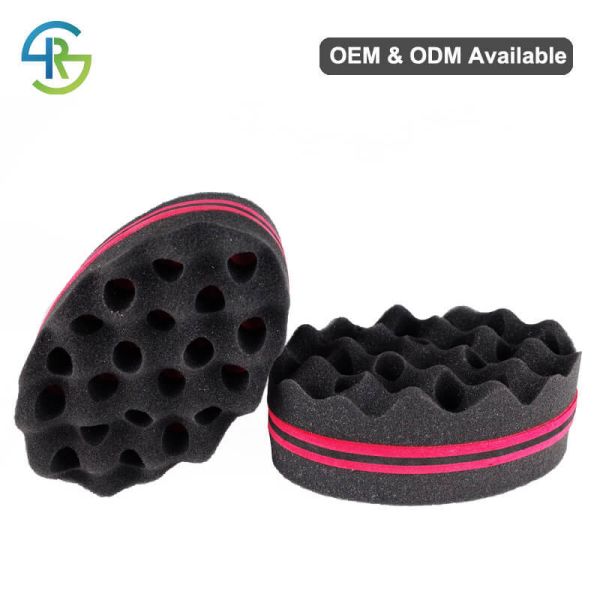 Oval Two Sided Hair Sponge ODM Barber Curl Sponge PU + EVA Material