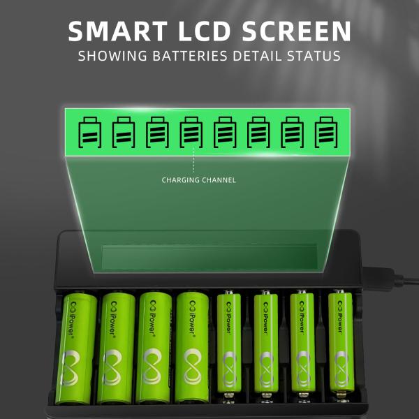 8 Slot LED Smart Battery Charger for AA/AAA NIMH Batteries