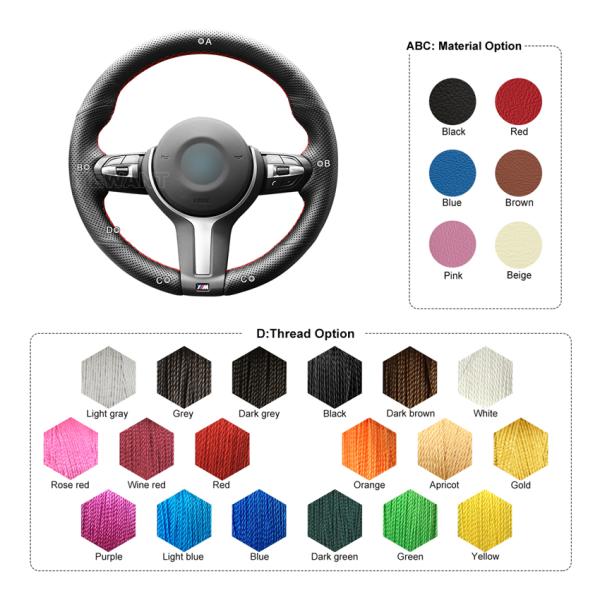 MEWANT For BMW X2 F39 Fan Club Design Style DIY Genuine Leather Steering Wheel Cover