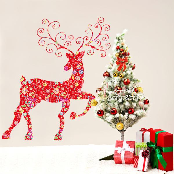 Não - etiquetas tóxicas da arte da parede do Natal, decalque da janela do Natal dos cervos de David
