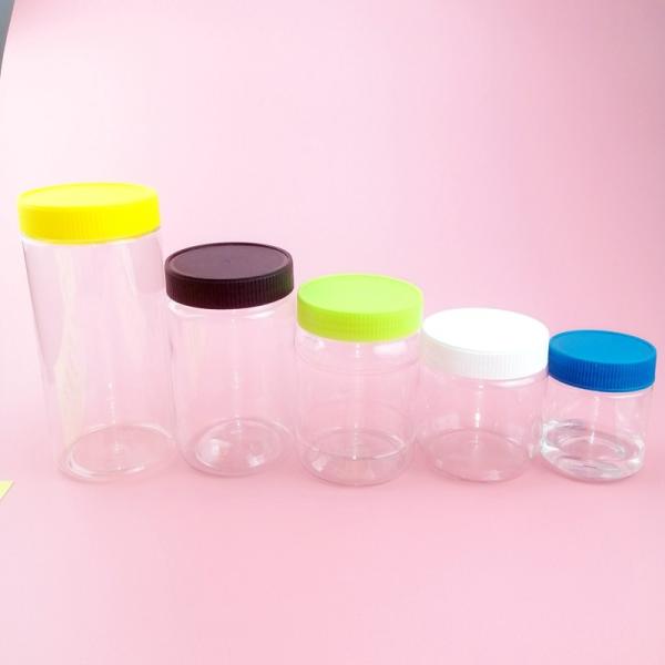 Round Straight 150ml 250ml 360ml 450ml Plastic Food Jars With PP Thread Cap