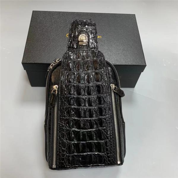 Authentic Real Crocodile Skin Men's Casual Chest Bag Small Travel Purse Genuine Exotic Alligator Leather Male Cross Bag