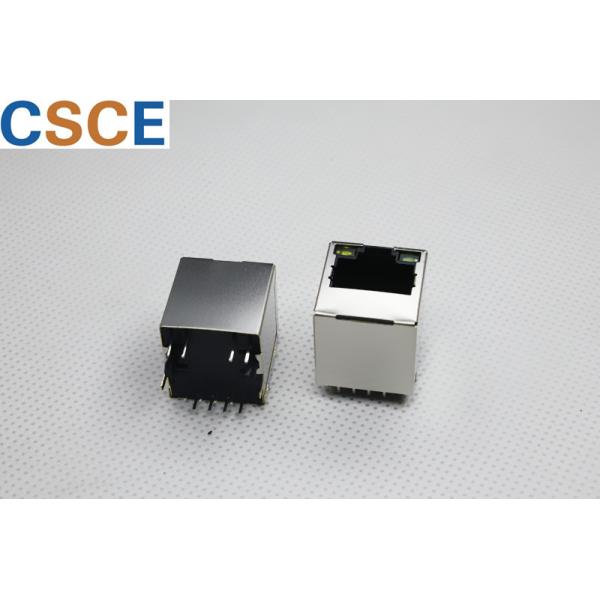 Dual Tab Down Magnetic RJ45 Jack / POE RJ45 Connector Insulation Resistance 500