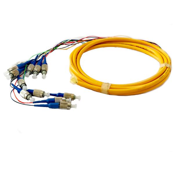 12C Colored Fiber Optic Pigtail High Return Loss FC UPC Multimode 1.5m 3m