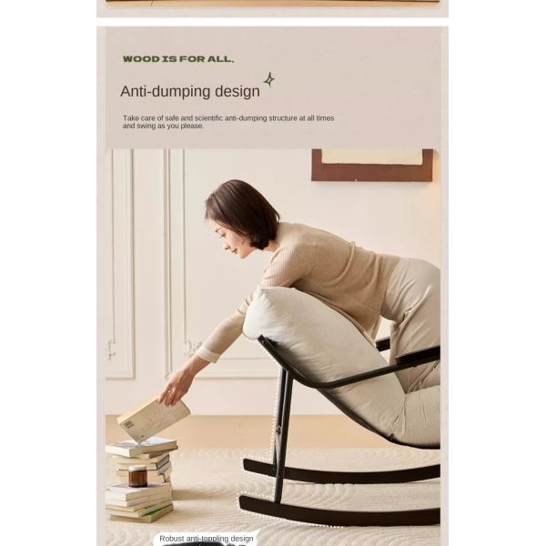 Light Luxury Modern Ergonomic Durable Rocking Recliner Chair for Bedroom Apartment Living Room Balcony