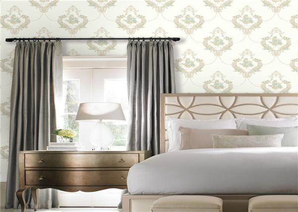 Beautiful Non Woven Wallpaper / Wall Coverings , Traditional Damask Wallpaper