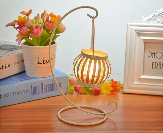 Vintage Pumpkin 300g Metal Candle Holders For Decoration