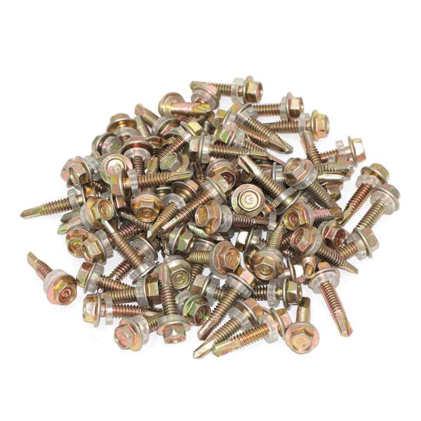 Hex Washer Head Self Drilling Drywall Screws With Color Zinc Roofing